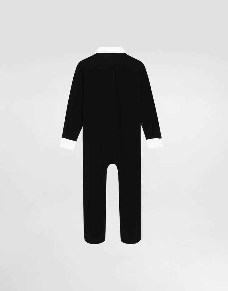 Dolce & Gabbana Interlock romper with embroidered bow tie Dolce & Gabbana Interlock romper with embroidered bow tie Multicolor L11O85G7P2A