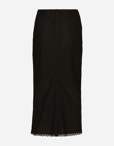 Dolce & Gabbana تنورة قلم رصاص شبكية بطول للربلة أسود F4C0CTHLM83