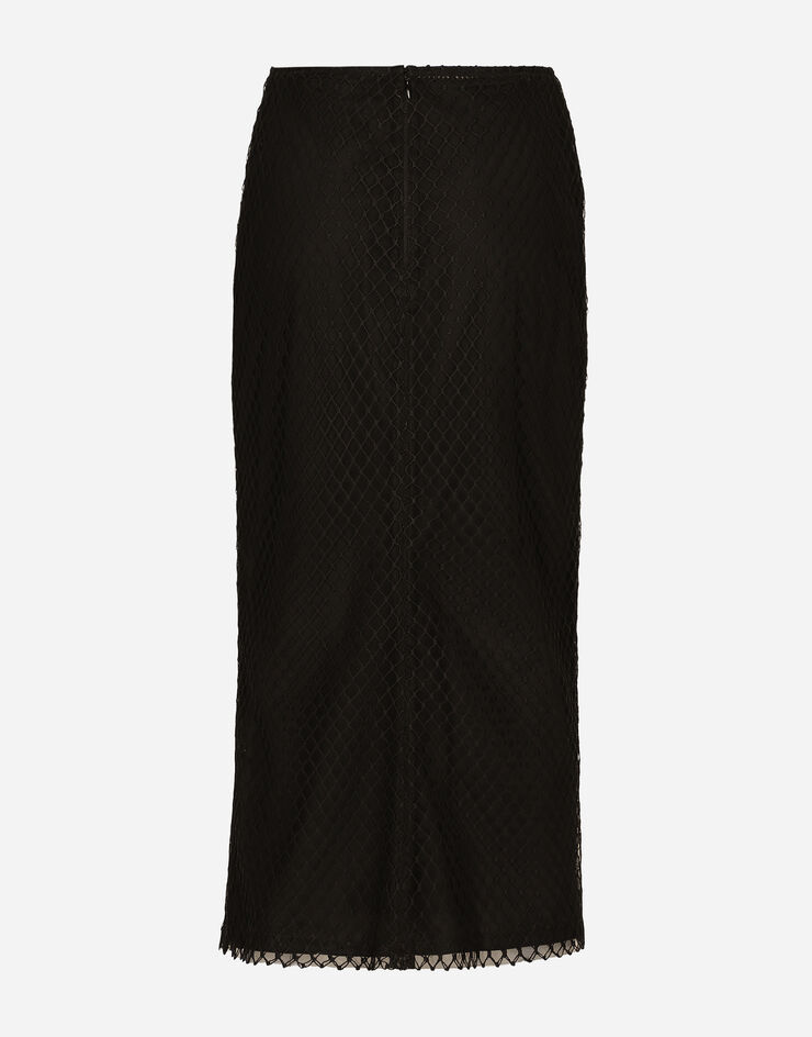 Dolce & Gabbana تنورة قلم رصاص شبكية بطول للربلة أسود F4C0CTHLM83