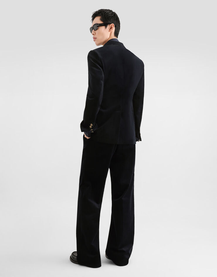 Dolce & Gabbana Portofino double-breasted velvet jacket Dolce & Gabbana Portofino double-breasted velvet jacket Blue G2UQ5TFUWFK