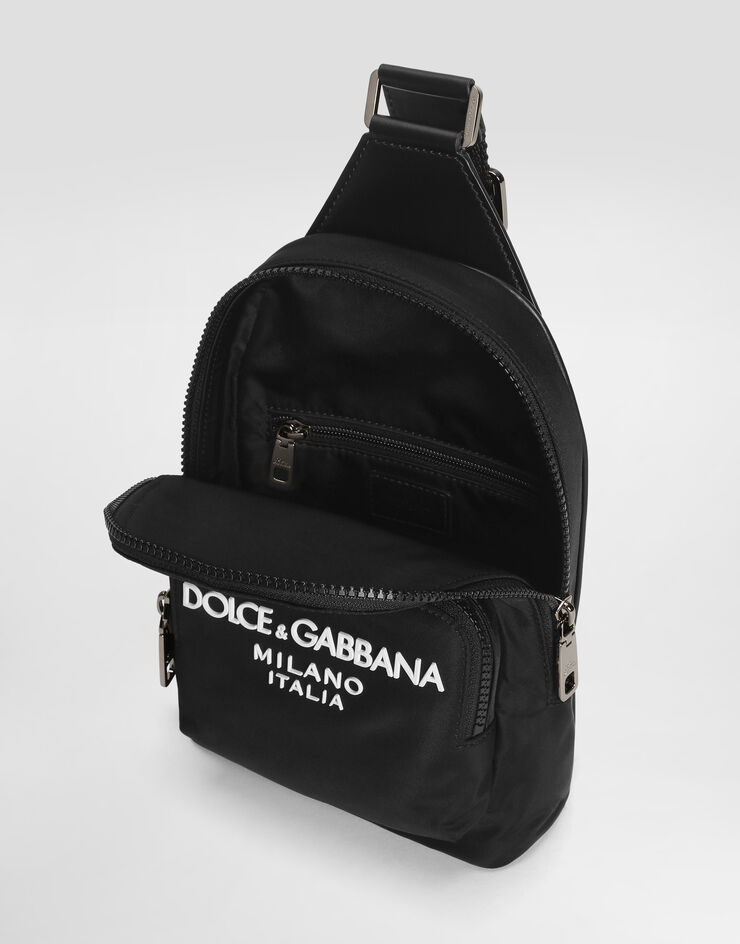 Dolce & Gabbana Zaino a tracolla in nylon Nero BM2295AG182