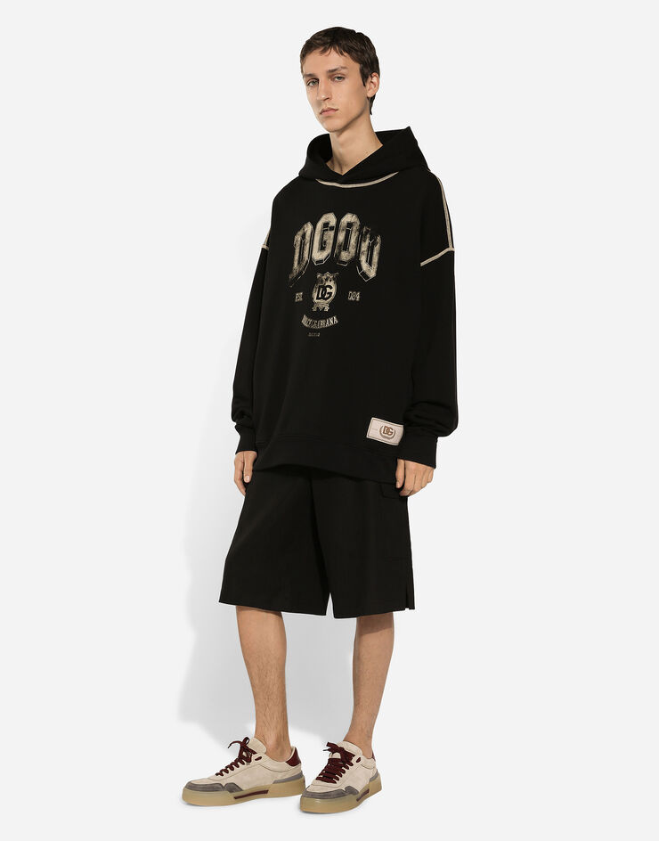 Dolce & Gabbana Sudadera oversize con capucha y logotipo Negro G9AJATG7NQC