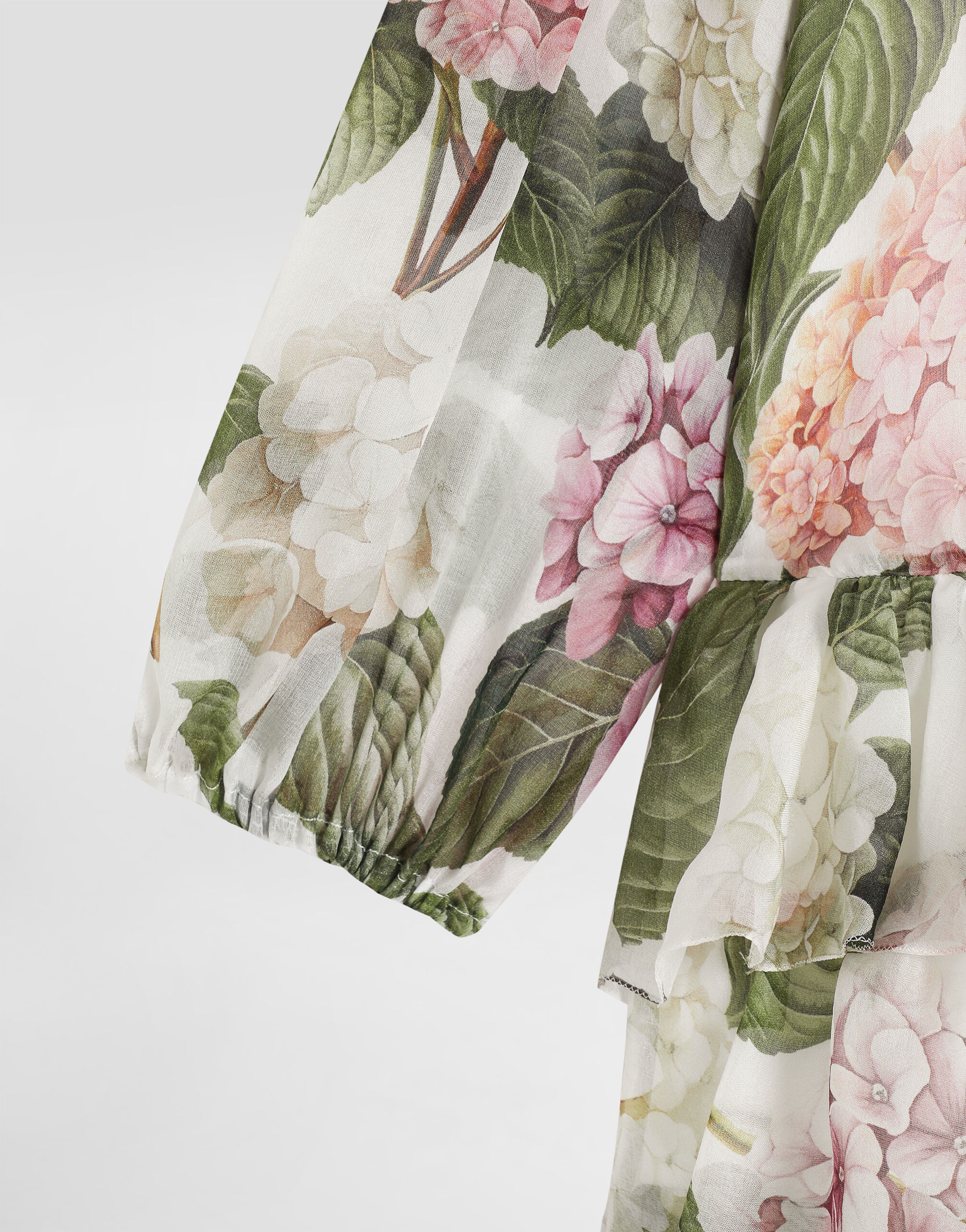 Hydrangea-print chiffon dress in Multicolor for Girls