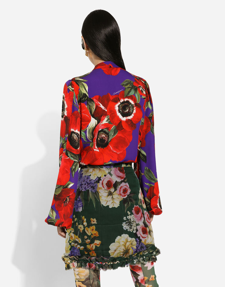 Dolce & Gabbana 海葵印花素绉缎衬衫 印花 F5N70TFSA55