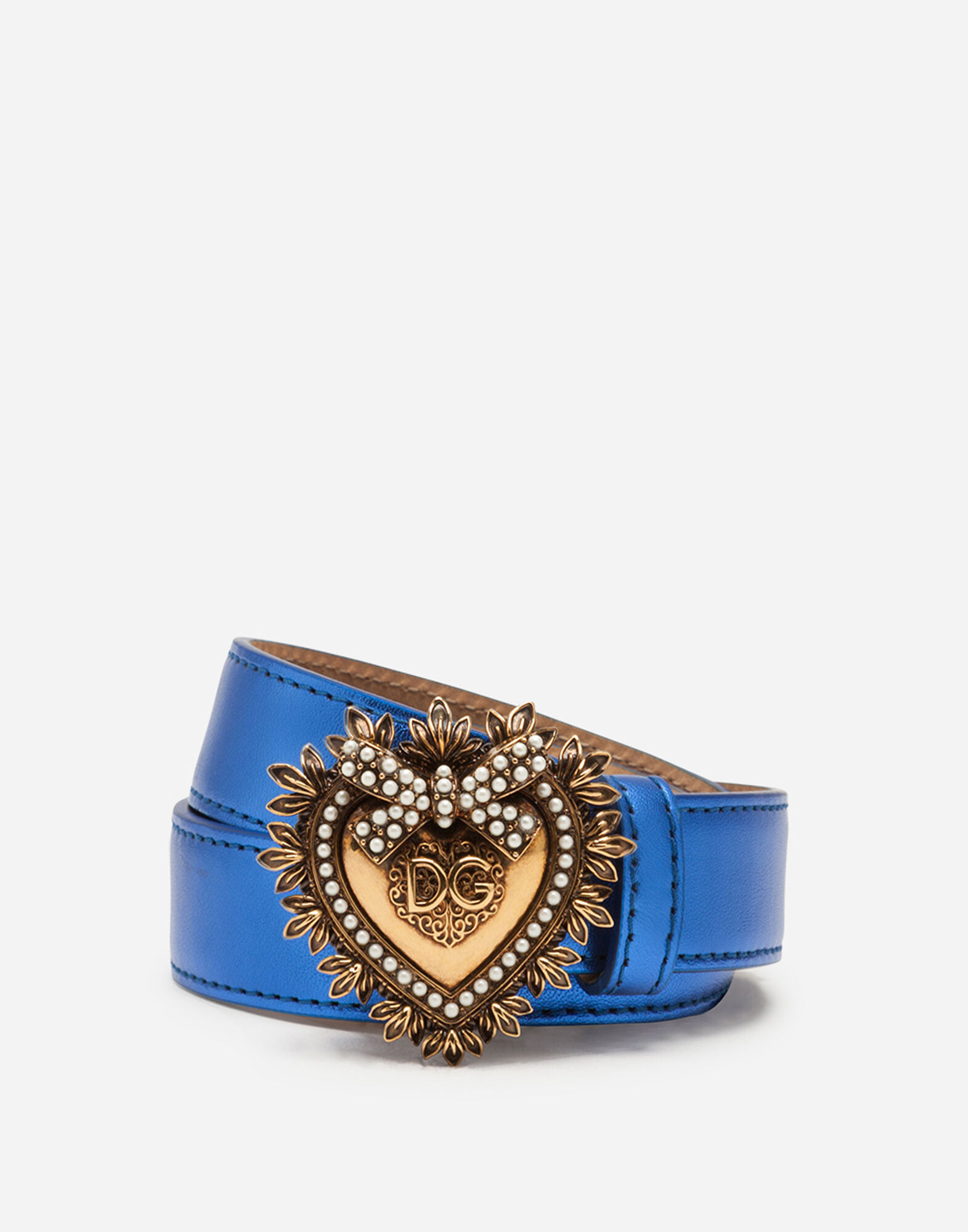 【Dolce & Gabbana】リュクスレザー DEVOTION ベルト Laminated leather Devotion belt