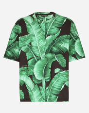 Dolce & Gabbana Short-sleeved cotton T-shirt with banana tree print White GY6IETGG868