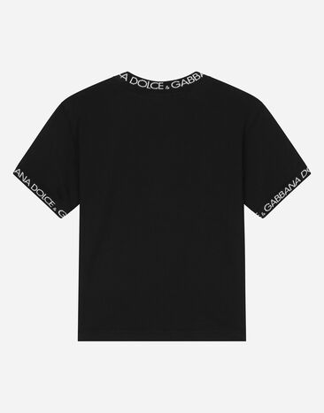 Dolce & Gabbana Tシャツ ジャージー ロゴラベル ブラック L4JTEOG7M4F