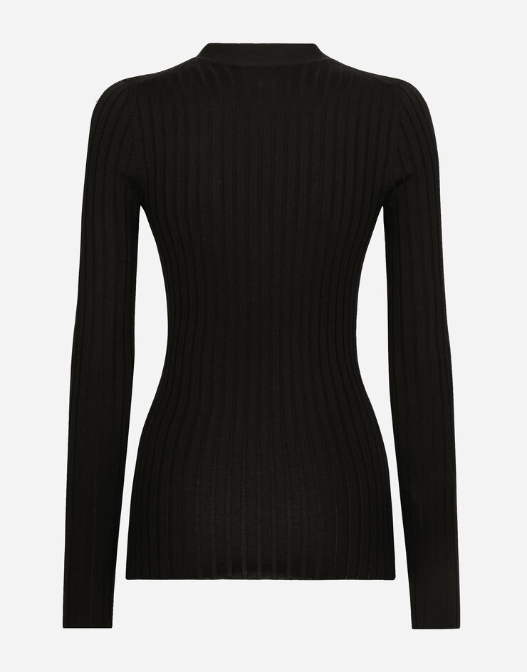 Dolce & Gabbana Wool flat-rib sweater Black FXB46TJCVP5