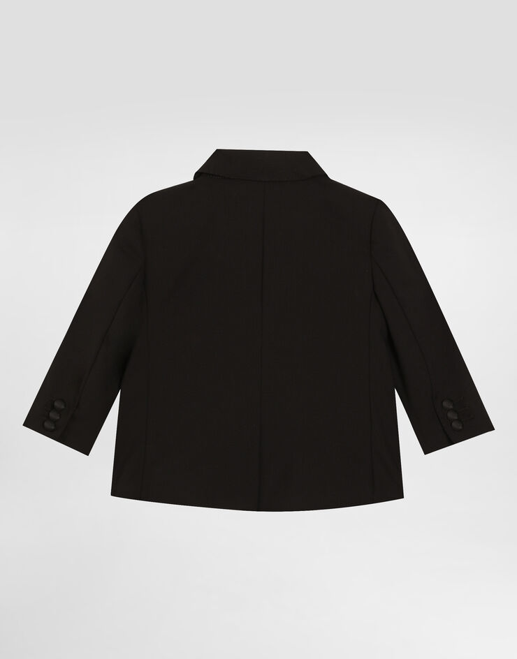 Dolce & Gabbana Single-breasted tuxedo suit in stretch wool Black L11U49FUBBG