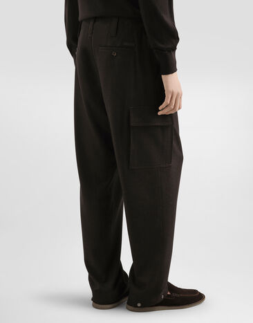Dolce & Gabbana Melange wool mat trousers Brown GP0P5TFURNC