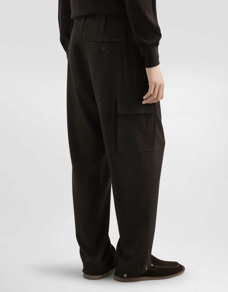 Dolce & Gabbana Melange wool mat trousers Brown GP0P5TFURNC