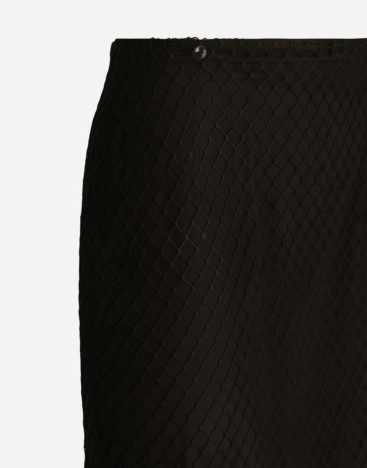 Dolce & Gabbana تنورة قلم رصاص شبكية بطول للربلة أسود F4C0CTHLM83
