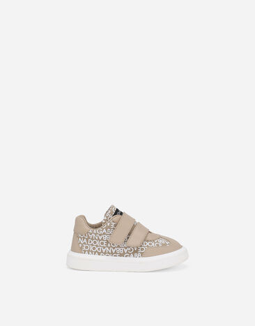Dolce & Gabbana Canvas low-top sneakers with Dolce&Gabbana logo print Blue DL0085A4434