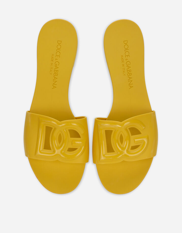 Dolce & Gabbana Rubber beachwear sliders Yellow CW2215AN994