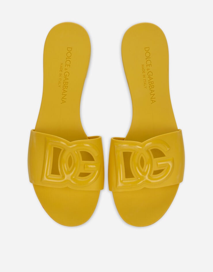 Dolce & Gabbana 고무 비치 슬라이더 샌들 옐로 CW2215AN994