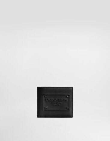 Dolce & Gabbana Calfskin bifold wallet with raised logo Black BP1321AG218