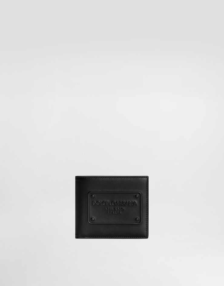 Dolce & Gabbana Calfskin bifold wallet with raised logo Black BP1321AG218