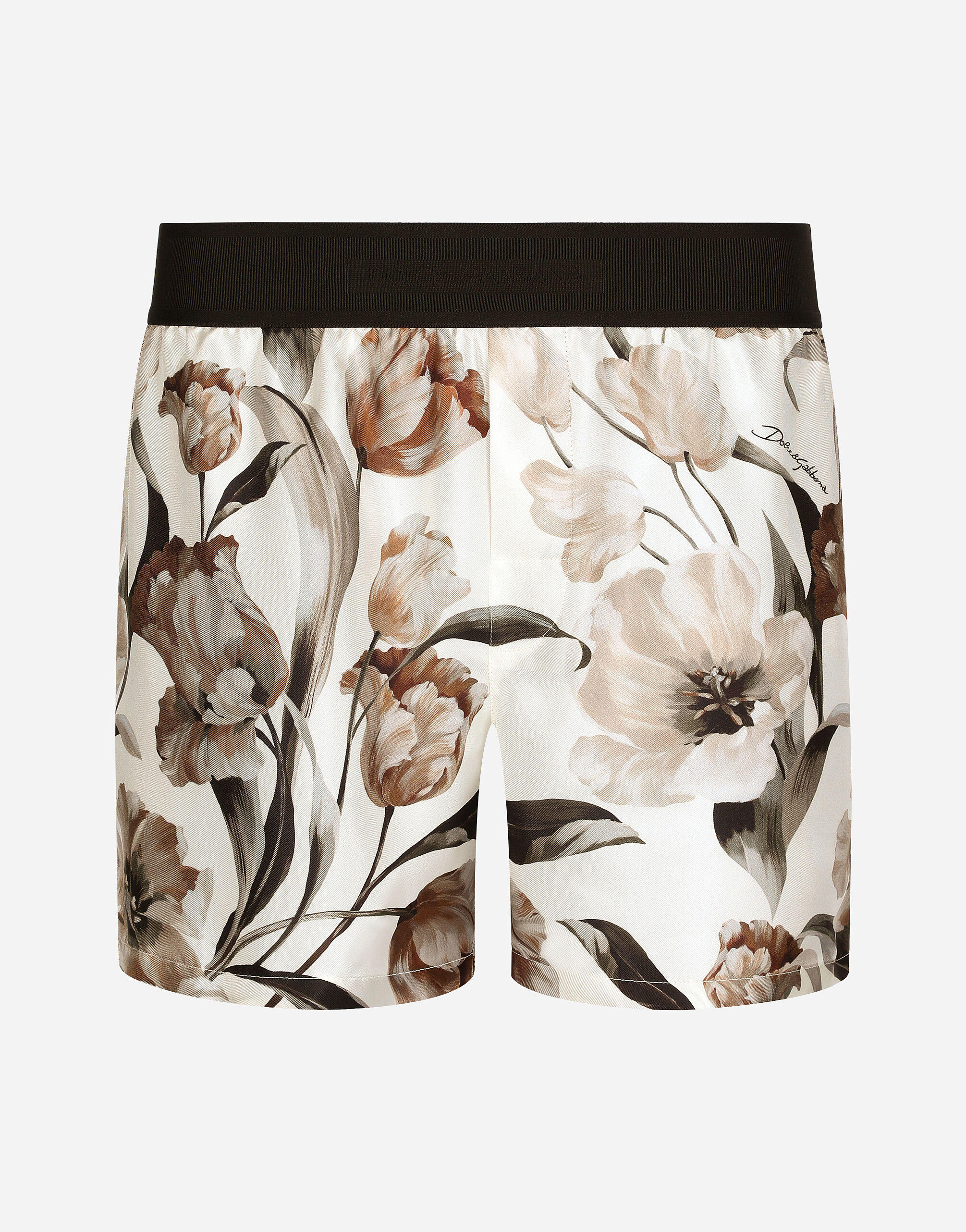 Dolce & Gabbana Short en soie à imprimé fleurs Imprimé G035TTIS1VS