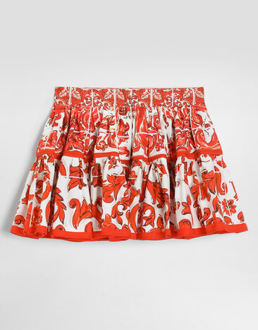 Dolce & Gabbana Majolica-print poplin skirt Multicolor L24I49G7P4N