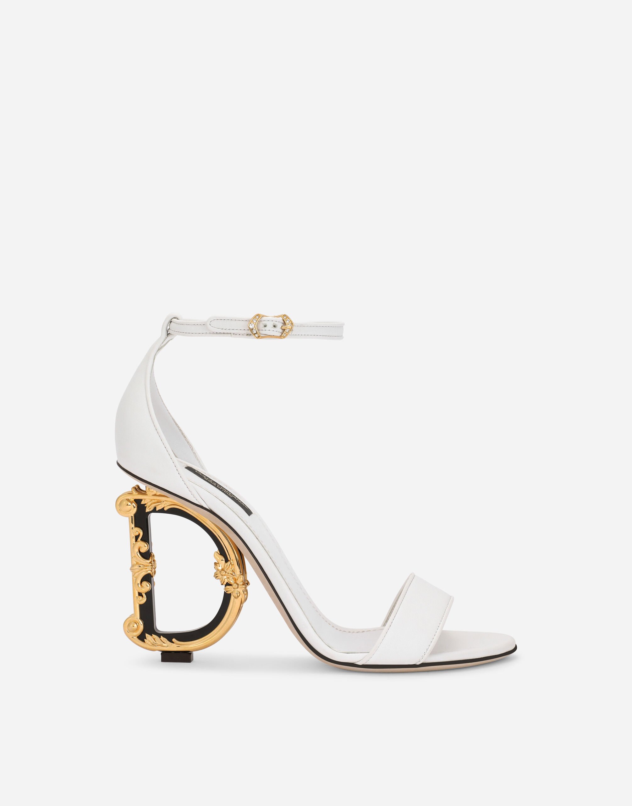 Dolce & Gabbana Nappa leather sandals with baroque DG detail Print CR1751AV885