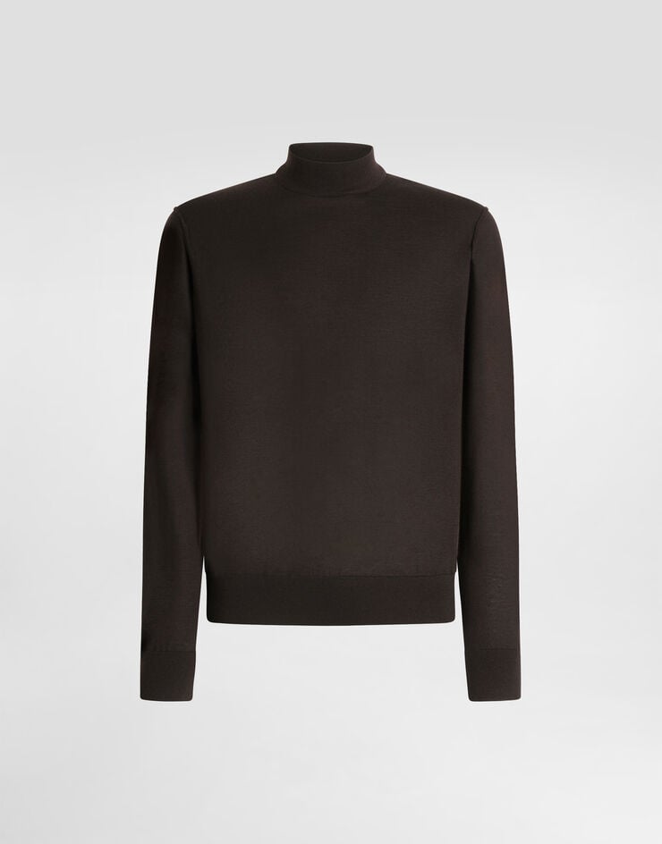 Dolce & Gabbana Cashmere turtleneck pullover Brown GXW74TJBW05