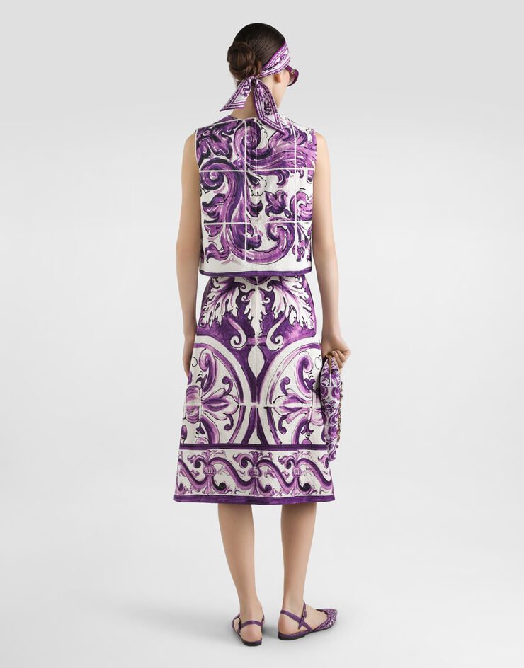 Dolce & Gabbana Gonna stampa maiolica Multicolore F4C4VTFP9AK