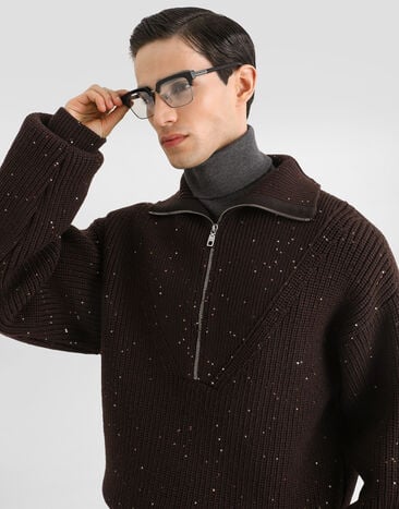 Dolce & Gabbana Wool turtleneck pullover with sequins  GXW98TJGMKW