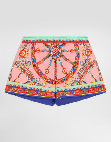 Dolce & Gabbana Carretto-print vanity poplin shorts Multicolor L53Q29FI5O1