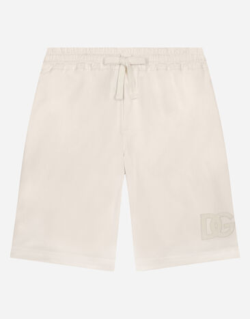Dolce & Gabbana Bermudas de gabardina con logotipo DG Beige L43Q17G7K8G