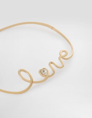 Dolce & Gabbana Semi-rigid necklace with “love” lettering Gold WNP2L3W1111