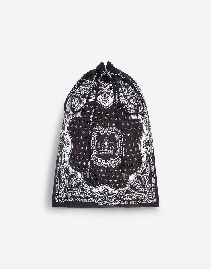 Dolce & Gabbana MEDIUM SWIMMING TRUNKS IN BANDANA PRINT BLACK M4A13THHMWF