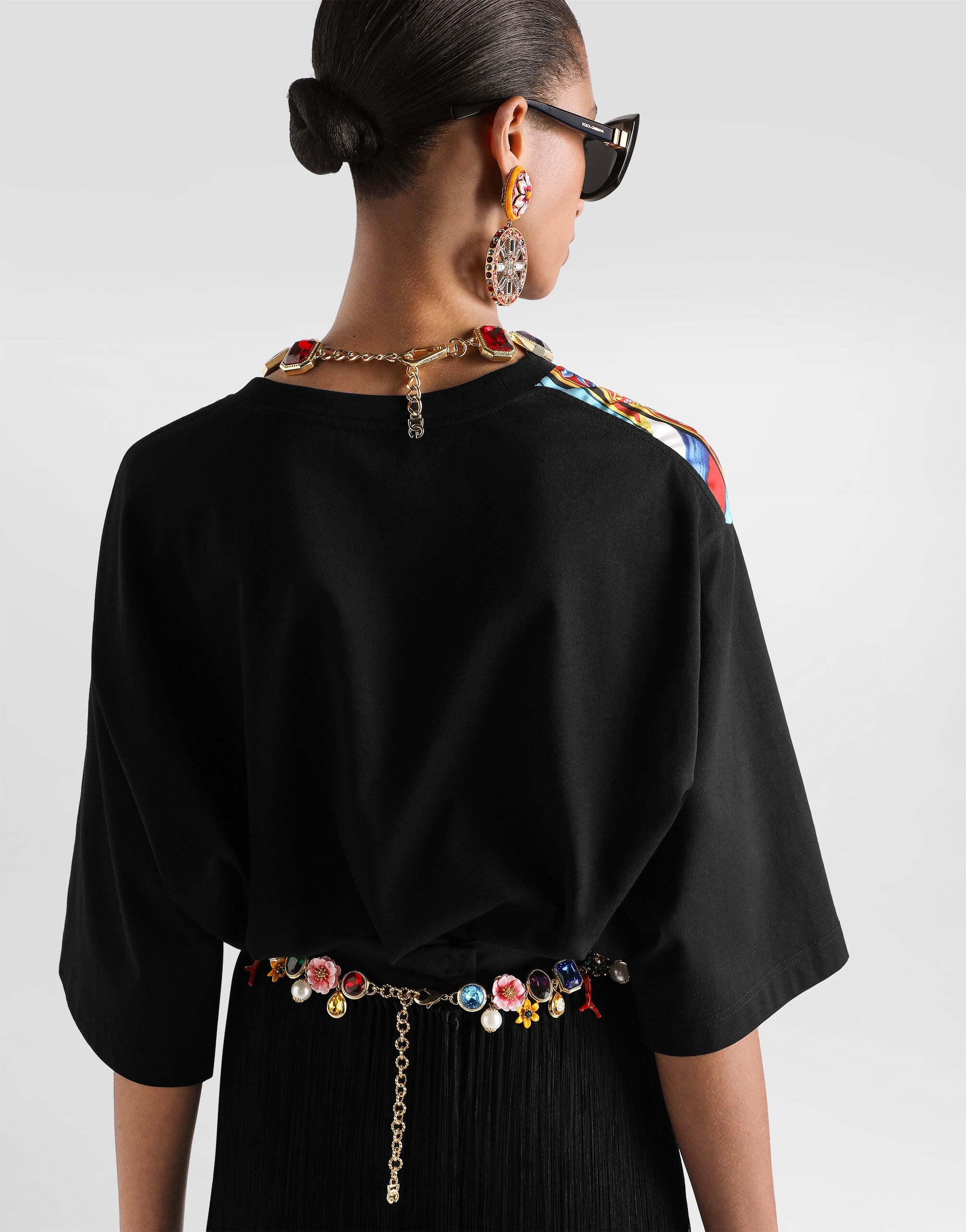 Carretto-print jersey t-shirt in Multicolor for Women