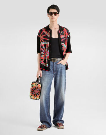 Dolce & Gabbana Carretto-print silk shirt Multicolor GXVAATJGMJ1