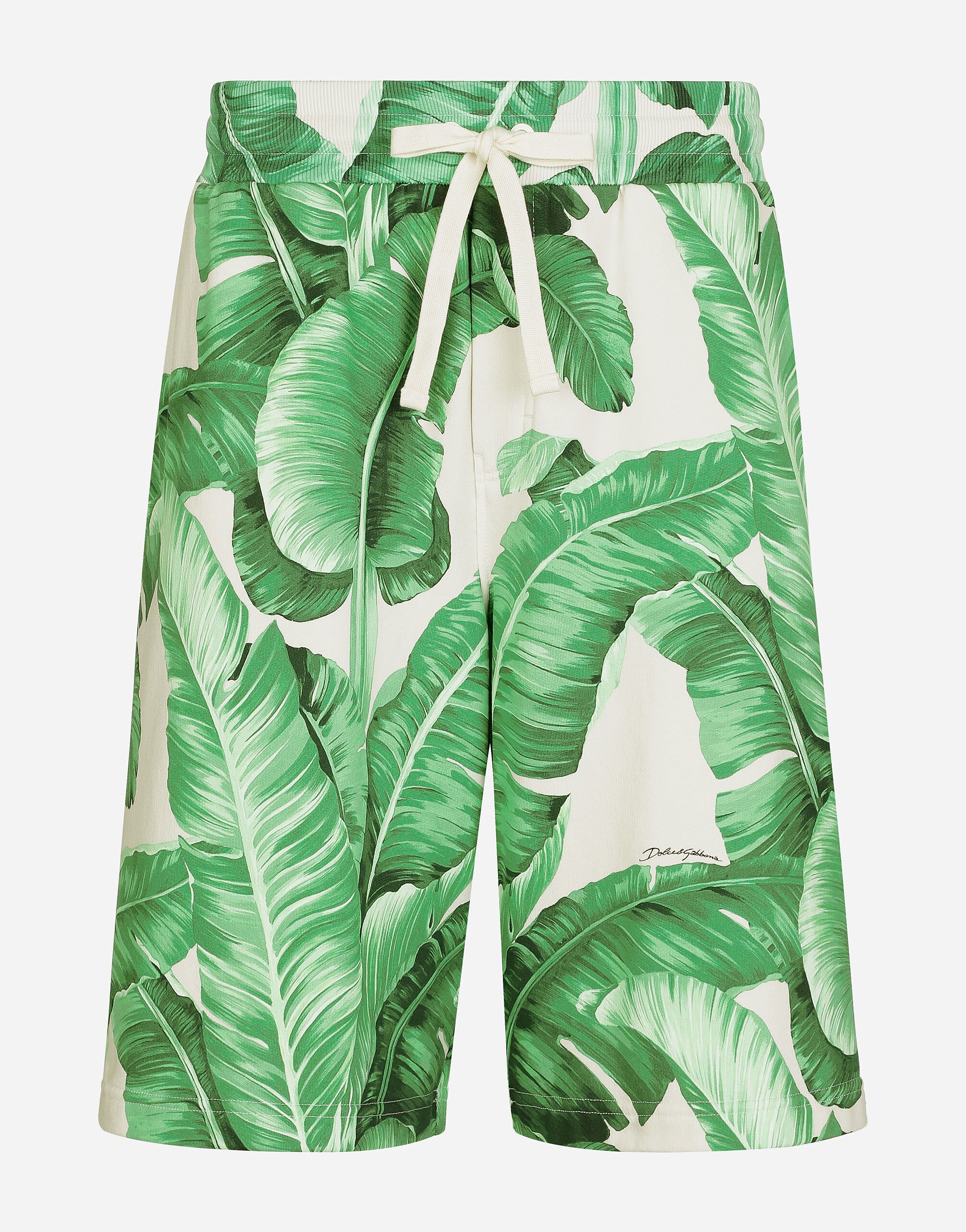 Dolce & Gabbana Banana-tree-print jogging shorts Beige BM2259AN233