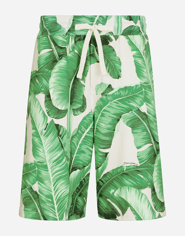 Dolce & Gabbana Banana-tree-print jogging shorts Imprima BM2274AQ061