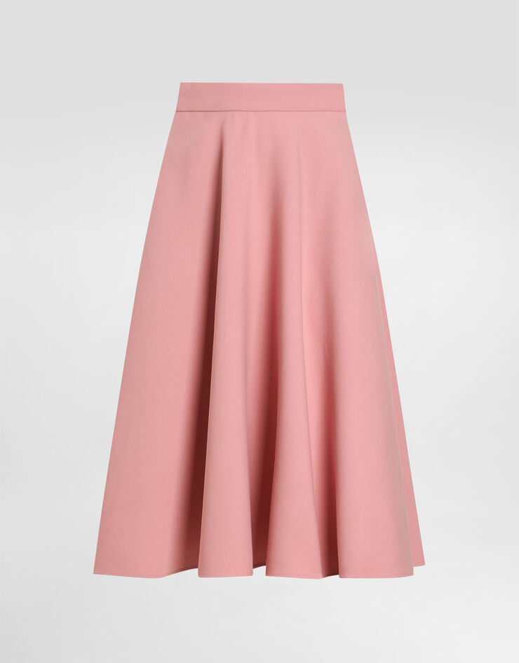 Dolce & Gabbana Woolen midi circle skirt Pink F4C02TFU2L8