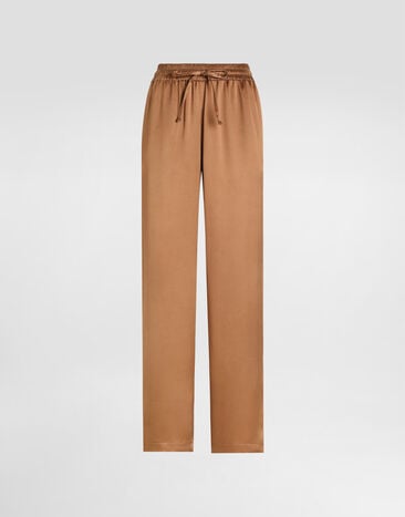 Dolce & Gabbana Pantalon de pyjama en double satin de soie Beige FTC9FTFU1NU