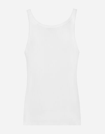 Dolce & Gabbana Fine-rib cotton singlet White M8C19JONN96