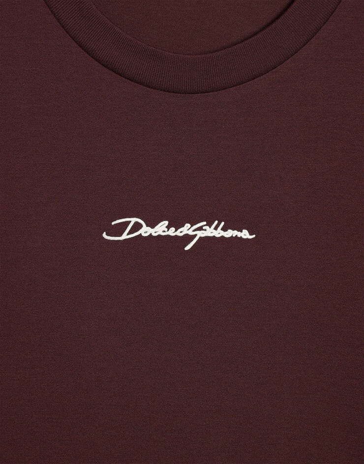 Dolce & Gabbana Camiseta de algodón con parche bordado Dolce & Gabbana Camiseta de algodón con parche bordado Purple G8RN8ZG7P0C