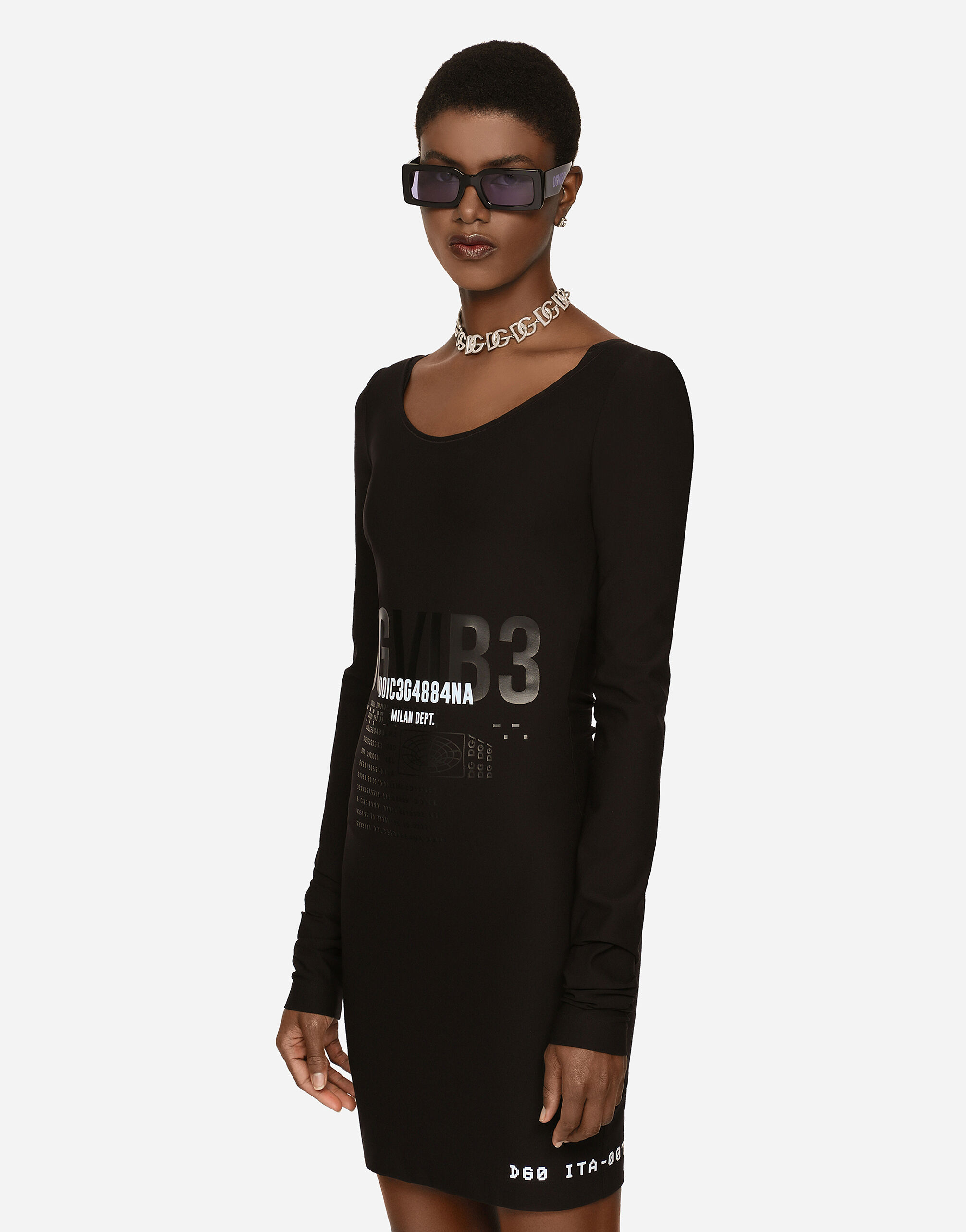 Black spandex 2025 dress long sleeve