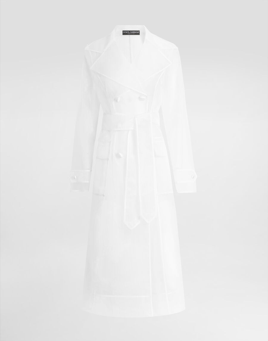 Technical organza trench coat
