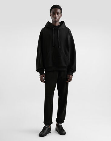Dolce & Gabbana Cotton hoodie with logo Black G9ZU0ZG7O2S