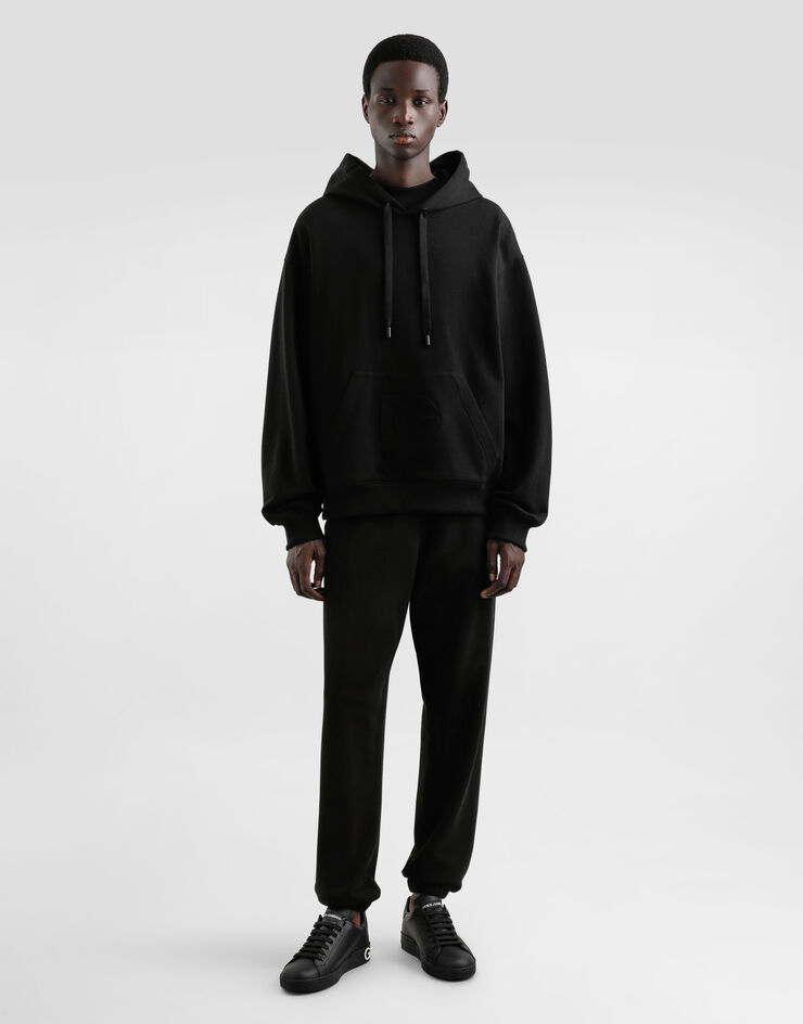 Dolce & Gabbana Cotton hoodie with logo Black G9ZU0ZG7O2S