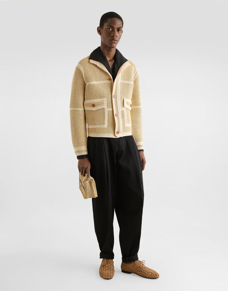 Dolce & Gabbana 亚麻长袖三粒扣衬衫 黑 G5ND3TFU4JB