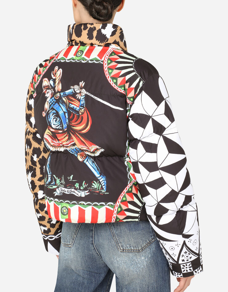 Dolce & Gabbana Padded nylon jacket with patchwork print MULTICOLOR I9514WFHMF2