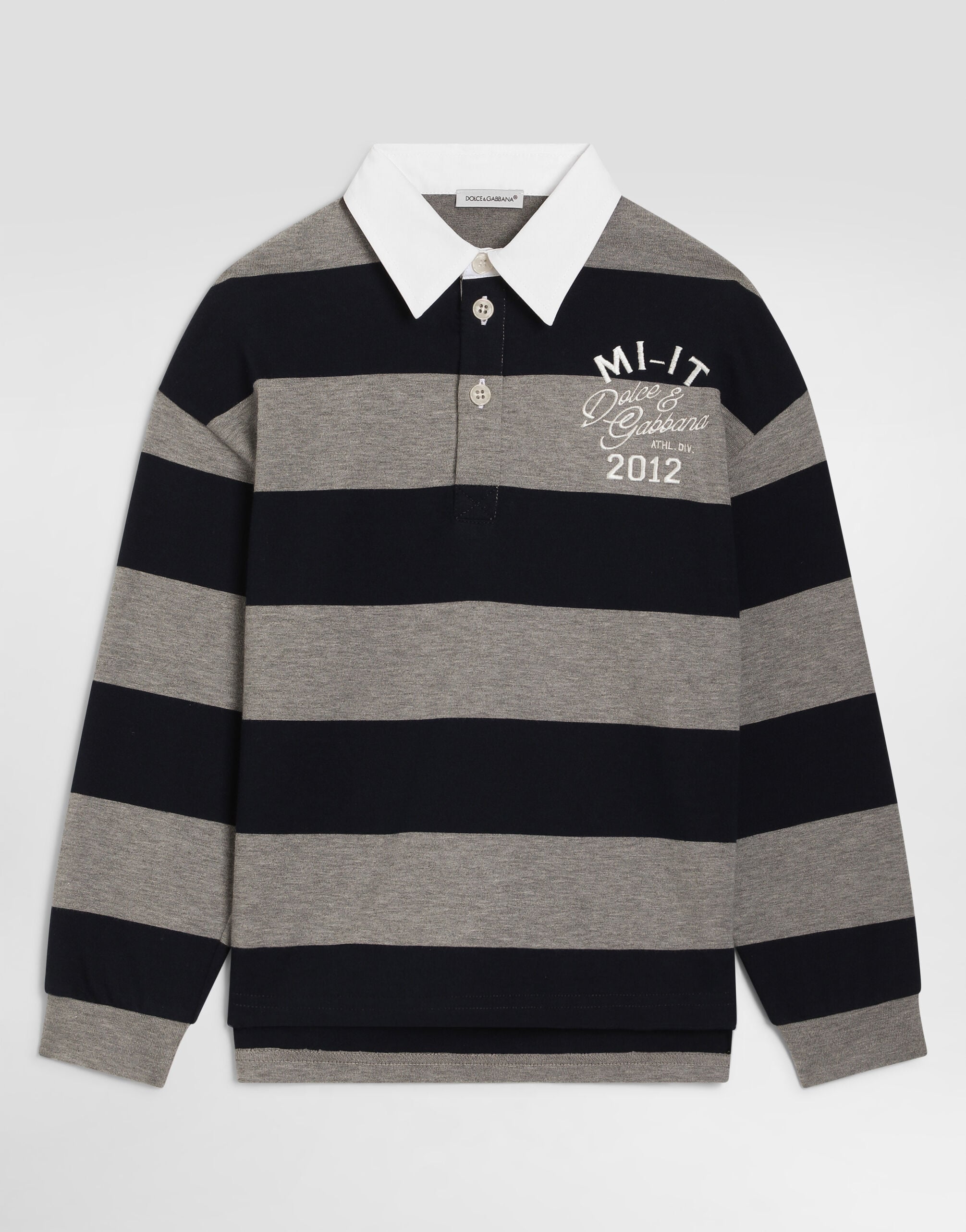 マルチカラーのボーイズ Striped interlock polo shirt | Dolce&Gabbana®