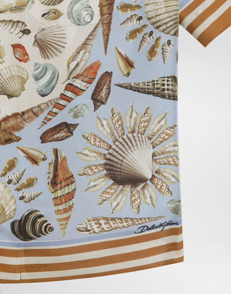 Dolce & Gabbana Shell-print short-sleeved twill shirt Multicolor L43S81HI1ZB