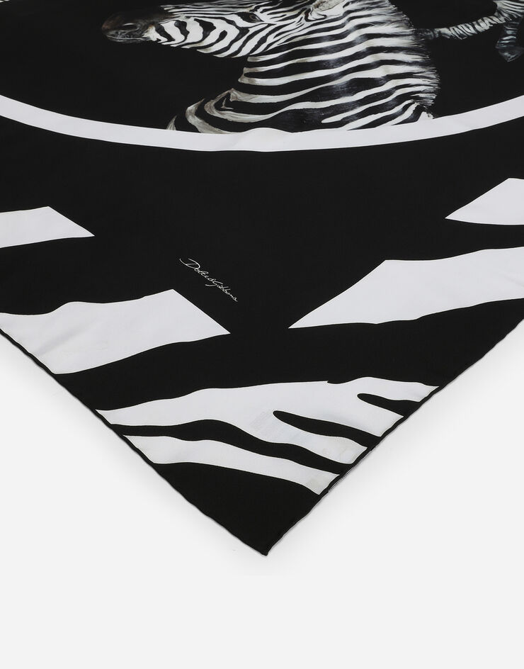 Dolce & Gabbana Large zebra-print twill scarf (140 x 140) Multicolor FS209AGDAO2