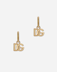 Dolce & Gabbana Hoop earrings with DG logo pendants Gold WRP5T1W1111