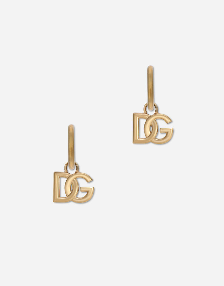 Dolce & Gabbana Серьги-кольца с подвесками с логотипом DG золотой WEN5L2W1111